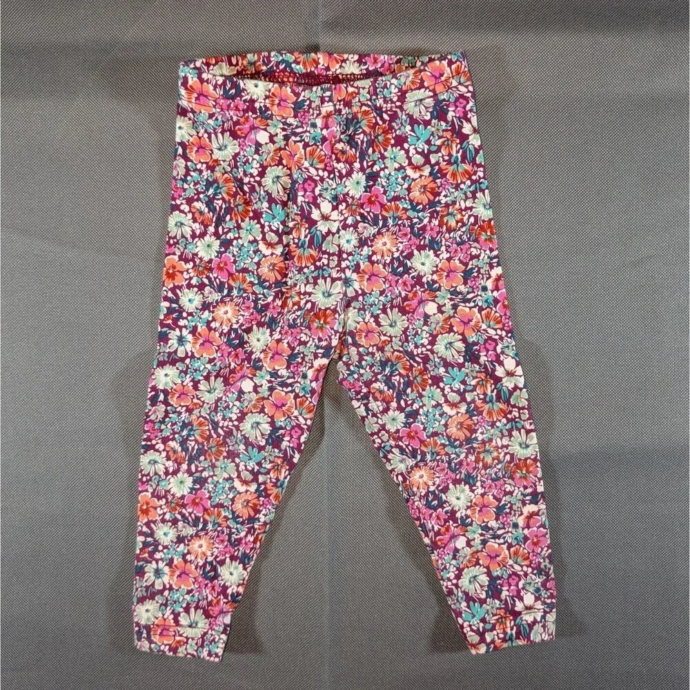 Carter's Babygirl Floral Purple Pants Size 12m